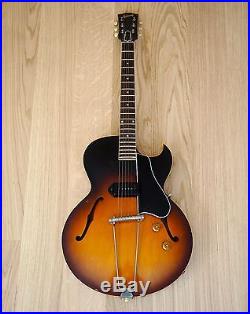 1958 Gibson ES-225T Vintage Hollowbody Electric Guitar Sunburst P-90 withhc, ES330