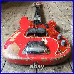 1961 Fender Precision Bass In Fiesta Red Finish With Original Hardshell Case