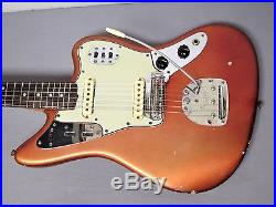 1965 Fender Jaguar Guitar Candy Apple Red L-Series Matching Headstock Case