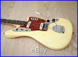 1965 Fender Jaguar Vintage Offset Electric Guitar Olympic White 100% Original