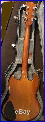 1974 Gibson SG vintage solid body guitar with walnut color finish