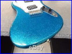 1996-1997 Fender Squier Super Sonic Blue Sparkle Electric Guitar Made in Japan