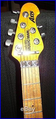 2000 Music Man Axis Transparent Gold Body & Matching Headstock Quilt Maple Top