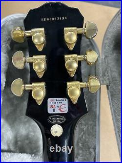 2006 Epiphone Les Paul Custom Guitar in Hard Case Right-Handed Black/Gold