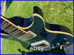 2007 Gibson Les Paul DC Double Cut Standard Plus Aqua Blue Flametop 7.9 lbs