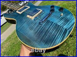 2007 Gibson Les Paul DC Double Cut Standard Plus Aqua Blue Flametop 7.9 lbs