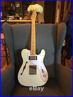 2013 Fender American Deluxe Thinline Telecaster Olympic White + Case