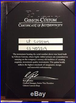 2014 Gibson Custom Shop Les Paul Custom Ebony LPC-EBGH1 With COA & Hard Case