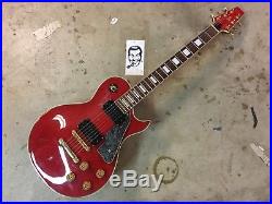 80s Aria Pro II Japan PE Deluxe Electric Guitar Trans Red