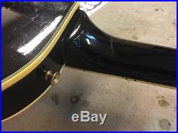 80s Burny Japan RLC-70 Les Paul Custom Electric Guitar Black Repaired
