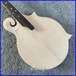 8 String Unfinished DIY Mandolin, Spruce Top Body, Maple Neck, 24 Frets