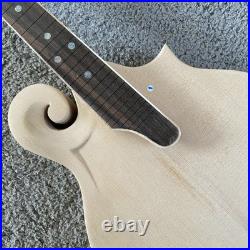 8 String Unfinished DIY Mandolin, Spruce Top Body, Maple Neck, 24 Frets