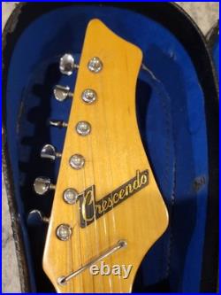 AUTHENTIC VINTAGE BLUE TEARDROP CRESCENDO GUITAR FROM BEFORE 1980 Condition VG++
