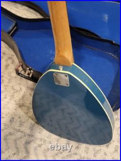 AUTHENTIC VINTAGE BLUE TEARDROP CRESCENDO GUITAR FROM BEFORE 1980 Condition VG++