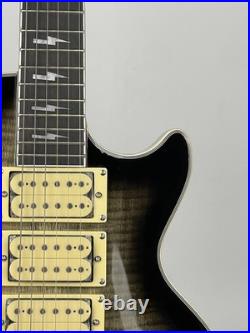 Ace Frehley Budokan Les Paul electric guitar, Transparent Black Flame Maple Top