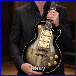 Ace Frehley Budokan Les Paul electric guitar, Transparent Black Flame Maple Top