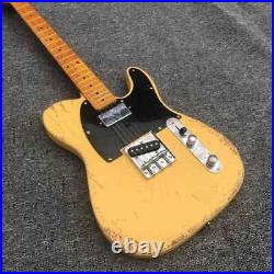 Ash yellow used electric guitar, real photos, customizable wholesale and retail