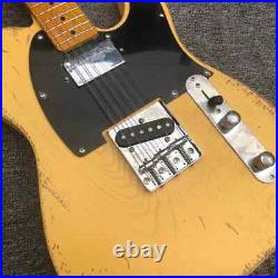 Ash yellow used electric guitar, real photos, customizable wholesale and retail