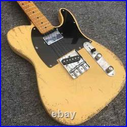 Ash yellow used electric guitar, real photos, customizable wholesale and retail