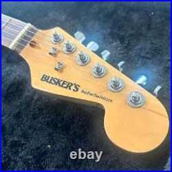 BUSKER'S Strat Flame Maple Coil Tap Cow Bone Nut Wilkinson PU electric guitar