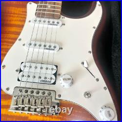 BUSKER'S Strat Flame Maple Coil Tap Cow Bone Nut Wilkinson PU electric guitar