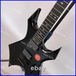 Black Electric Guitar 6 Strings Solid Body H-H Pickups FR Bridge