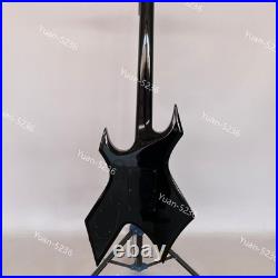 Black Electric Guitar 6 Strings Solid Body H-H Pickups FR Bridge