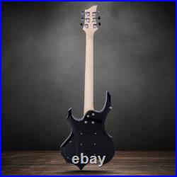 Black Flame Style Electric Guitar Beginner Bundle Bag Strap Cable Picks HSH