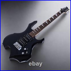 Black Flame Style Electric Guitar Beginner Bundle Bag Strap Cable Picks HSH