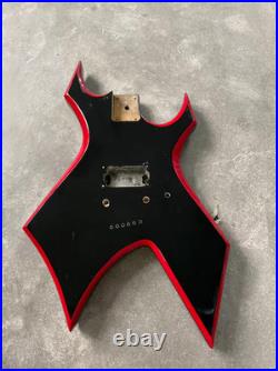 Black Guitar Body with Red Binding, String Through DIY Project Fit Warlock