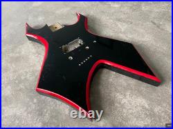 Black Guitar Body with Red Binding, String Through DIY Project Fit Warlock