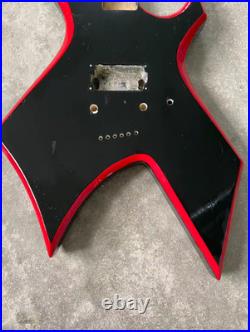 Black Guitar Body with Red Binding, String Through DIY Project Fit Warlock