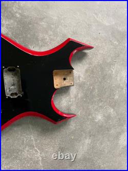 Black Guitar Body with Red Binding, String Through DIY Project Fit Warlock