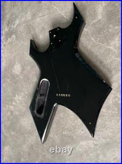 Black Guitar Body with Red Binding, String Through DIY Project Fit Warlock