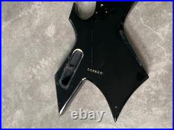 Black Guitar Body with Red Binding, String Through DIY Project Fit Warlock