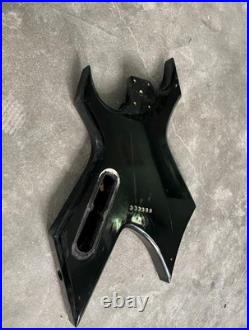 Black Guitar Body with Red Binding, String Through DIY Project Fit Warlock
