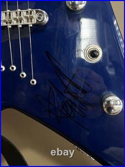 Blue Flying V Style Solid Body Electric Guitar 6-String Right-Handed Signed