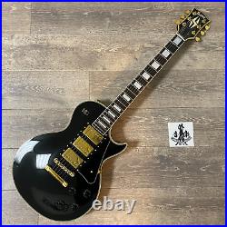 Burny Les Paul Custom Electric Guitar Black Beauty 3 Pick Up RLC75 Japan Vintage