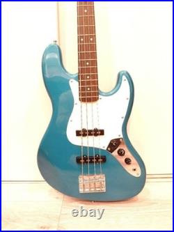 Busker's Electric Jazz Bass Turquoise Blue Guitar with Soft Case