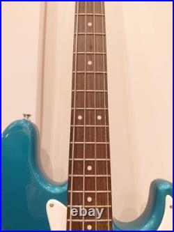 Busker's Electric Jazz Bass Turquoise Blue Guitar with Soft Case