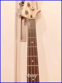 Busker's Electric Jazz Bass Turquoise Blue Guitar with Soft Case