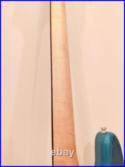 Busker's Electric Jazz Bass Turquoise Blue Guitar with Soft Case