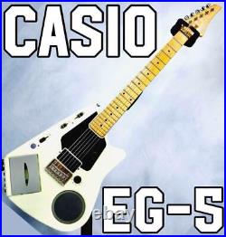 Casio EG-5 EleKing Guitar White with Cassette Speaker Confirmed Operation