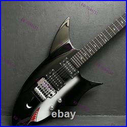 Clearance Sale Solid Electric Guitar FR Bridge HH Pickups Chrome Parts Black US