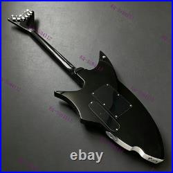 Clearance Sale Solid Electric Guitar FR Bridge HH Pickups Chrome Parts Black US