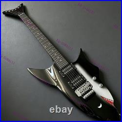 Clearance Sale Solid Electric Guitar FR Bridge HH Pickups Chrome Parts Black US