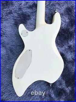 Cream Custom Electric Guitar, Maple Neck, Double Cutaway Body, Dual Rail Pickups