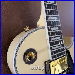 Cream Handcrafted Electric Guitar Archtop Gold Parts Humbucker Binding FREE SHIP
