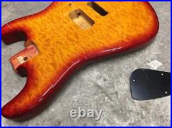 Curly Maple Strat Electric Guitar Body Single Humbucker Sunburst Ash