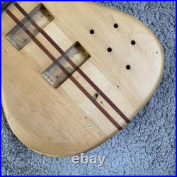 Custom DIY Project 4 String Bass, Okoume Ash Mahogany Body, Neck Through Neck